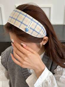 1/2pcs Women Fashion Minimalist Heart Striped Grid Headband, Hairband Head Hoop Hair Accessories