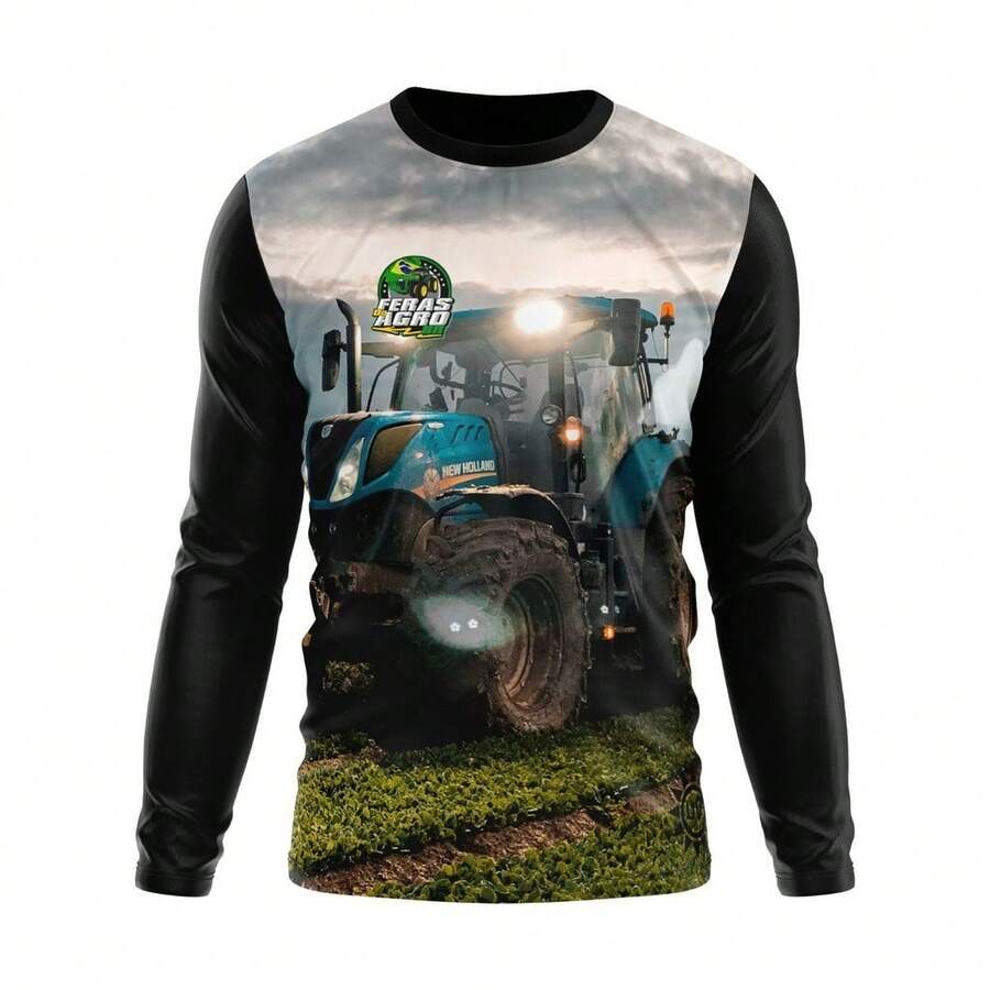 Shirt Men's And Women's T-Shirt UV Sun Protection Agro Rural Tractor - Green - View 1