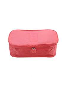 1pc Women's Bra & Panty Travel Storage Bag, Portable Lingerie Organizer With Multi-Compartments, Zipper Closure, Elastic Pockets, Hand/Machine Washable, Compact & Durable For Travel