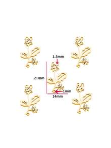 5 件空心花形不锈钢 DIY 珠宝配件、项链、服装、钥匙链吊坠，W433