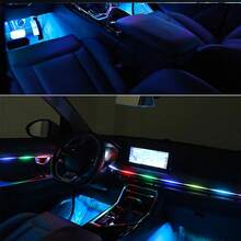 6/10/14/18/22 In 1 Car Interior Symphony RGB LED Ambient Light Stripes Atmosphere Lighting DIY Acrylic Guide Fiber Optic Light Music Sync APP/Remote Control - 6 In 1 Kit - View 5