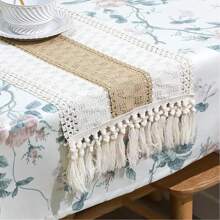 1pc Boho Table Runner Macrame Table Runners For Home Decor ,Cream & Brown Macrame Table Runner With Tassels For Boho Dining Bedroom Decor Rustic Bridal Shower,Farmhouse Rustic Table Runner,Place Mat,Thanksgiving Christmas Home Decor (Multiple Sizes Available)