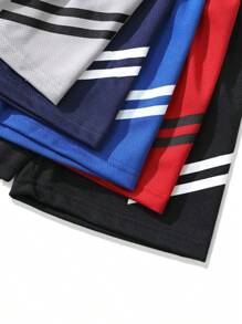 5pcs Boys Sports Shorts, Casual Breathable Running Shorts, Mesh Basketball Shorts, Football Shorts, Suitable For 4-12 Years Old, Summer