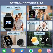 ESFOE LIGE新款智能手表1000mAh超大容量电池，100+运动模式，支持自定义表盘，天气预报，LED手电筒，音乐播放，语音助手，时尚女士多功能智能手表