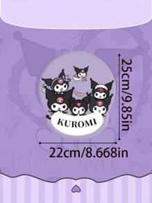 Sanrio 1pc Kuromi Series Dark Mode Mouse Pad Small Mat With Wrist Rest Pad, Non-Slip Desk Keyboard Hand Holder For Dorm,School Supplies,Back To School