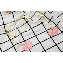2pcs Heart Shaped Acrylic & Metal Glasses Chain, Vintage Style Eyeglasses Chain Holder Accessory - Red and White - View 8