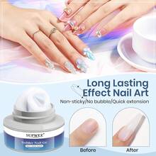 SUPWEE Gel builder sólido para uñas, blanco 60 g/2.1 oz, gel de escultura 3D para arte de uñas, gel duro de mano sin pegajosidad para extensión de uñas, tallado de uñas, patrones 5D, decoración de uñas en relieve, se retira con remojo UV LED - Blanco-60g - Ver 5