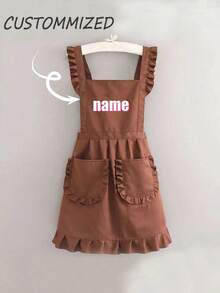 1pc Customized Printed Stylish Apron, Women's Elegant Customized Printed Apron, Waterproof And Stain Resistant, Apron Cute Lace Skirt Apron, Black Stain Resistant Apron, Sleeveless Apron, For Home, Kitchen, Nail Shop, Cooking, Baking, Nail Salon, Women Work Uniform, Coffee Smock, Home Cooking Clean Sleeveless Bib Apron, Multi-Functional, Ornamental, Breathable, Cute, Soft, Adorable, High-Quality, Vintage, Custom, Her, School Students, Girlfriend, Daughter, Kitchen, Warm Ambience,Xmas Decoration,Elegant Living ,Travel Organizer - Multicolor - View 14