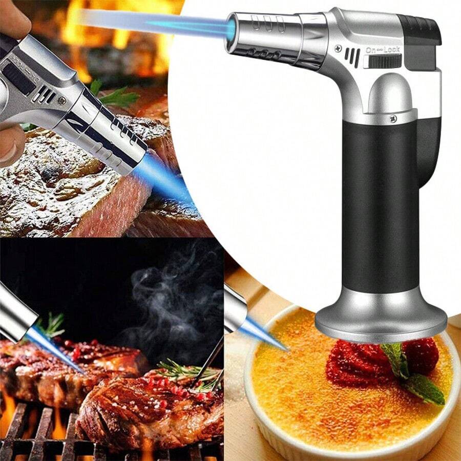 Welding Soldering Brazing Tools Refillable Butane Gas Micro Blow Torch Lighter - Silver - View 1