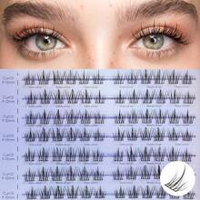 Mlen Diary 睫毛簇，120 件 C 卷 9-12 毫米单根睫毛，DIY 漫画睫毛，可重复使用的自然蓬松睫毛，家用睫毛簇，睫毛簇，单根睫毛，睫毛，假睫毛