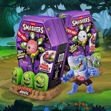 ZURU ZURU SMASHERS Horror Coffin Blind Box - 15+ Mystery Surprises Dig Kit | Figurka potwora do zbudowania + narzędzia (z przerażającym wystającym pakietem dłoni) Seria 1 Kolekcjonerska