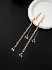 2pcs/Pair Diamond Decorated Women's Bra Straps Metallic Backless Bra Underwear Accessories, For Rave