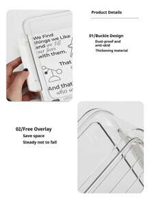 1 pieza Caja de almacenamiento de documentos transparente, impermeable y a prueba de polvo, organizador de archivos doméstico multifuncional, organizador de escritorio ahorra espacio para documentos importantes, certificados, papeles, licencias comerciales, adecuado para el hogar, la oficina, el dormitorio y la sala de estudio