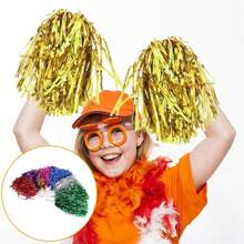 15pcs Glitter Cheerleader Pom Poms - Lightweight , Perfect For Dances, Celebrations And Sports Events Decoration House Storage Home Garden Decoration Holiday Celebrations Birthday Parties Banquets Tea Parties Exquisite Crafts Fashion Match Wedding Summer Gifts Beach Back To School School Supplies Room Decor