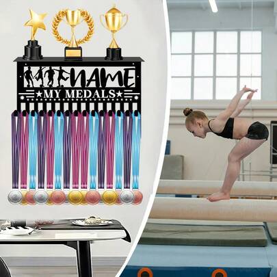 Estante de 15 ganchos para exhibir medallas, perchero de pared de metal para medallas, soporte para premios de competencias deportivas, regalo para atletas, moda, casual, minimalista, personalizado, único, ropa de hombre, armario cápsula, básicos de hombre/ropa urbana, regalo ideal para él, novio, familia, amigos, cumpleaños, vacaciones, escuela/competencia, deportes/escalada, ropa de gimnasio, amigable para yoga, decoración estética para el gimnasio en casa