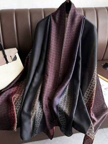 FADZOYLE 1 Stück 180*90cm Damen Seidentuch, Blume Muster Muster, seidig weiche Haptik, vintage Sommer Strandüberwurf, Satinkopftuch, Halstuch, Haargummi, Handtaschentuch, elegantes Abendkleid, Reise, Büro, Hochzeit und Geschenk - Verschiedenfarbig - Übersicht 19