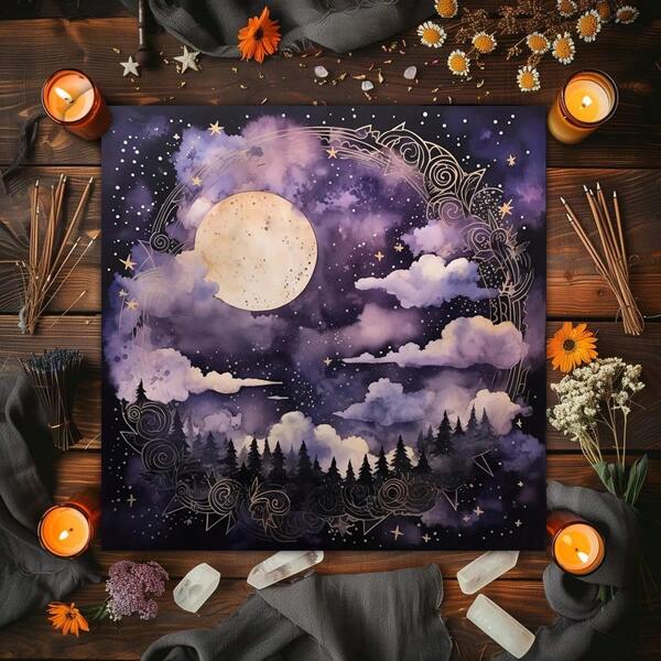 Party Games & Activities Enchanting Tree Of Life And Mystic Crystal Designs Tarots Tablecloth Flowers And Moon Phase Altar Cloth Board Game Fortune Vintage Astrology Oracle Card Pad Game Home Decor