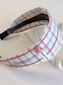 1/2pcs Women Fashion Minimalist Heart Striped Grid Headband, Hairband Head Hoop Hair Accessories