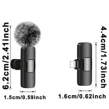 Wireless Lapel Microphone For IOS, Noise Cancelling Plug And Play, Clip-On Collar Mounted Mini Lightning Microphone For IOS Video Interviews (50mAh Rechargeable Battery) - IPhone - View 4