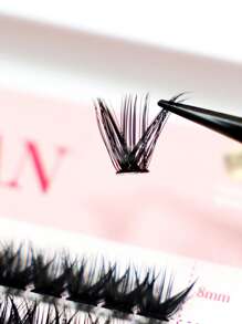 Extensiones de pestañas naturales clásicas con bandas suaves en estilo ruso, 100 piezas, longitud de 8-18 mm, herramienta de belleza fácil de colocar, apariencia esponjosa