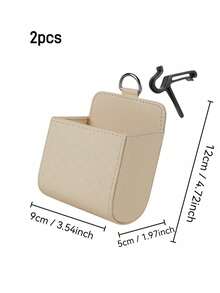 1/2 szt. Wielofunkcyjne pudełko do przechowywania w otworze wentylacyjnym samochodu ze skóry PU z małym uchwytem montażowym - trwały i stylowy design, dużo miejsca na akcesoria, idealne do przechowywania małych przedmiotów w samochodzie, służące jako uchwyt na telefon itp., poprawiające wrażenia z jazdy Sun Travel Cool