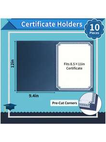 1 件/6 件/10 件/20 件/40 件证书文件夹，海军蓝证书封面，证书文件夹，带金箔边框的证书文件夹，信纸尺寸 21.59 厘米 X 27.94 厘米，证书，证书，文件，奖品盒 - 彩色 - 查看 4