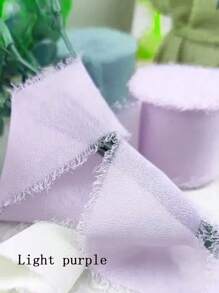 2volumes Handmade Tassel Chiffon And Silk Ribbon Set For Wedding Invitation, Bridal Bouquet, Present Packaging And Diy Crafts
