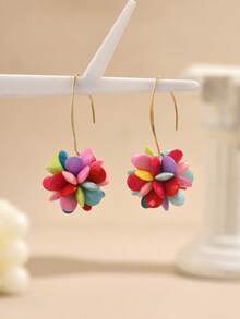 1 Cặp bông tai tròn đính hạt dệt phong cách Bohemian dành cho nữ (Màu hạt được gửi ngẫu nhiên) - Nhiều màu - Xem 6