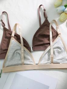 Set de 3 sujetadores inalámbricos con cierre delantero para mujer - Multicolor - Ver 5