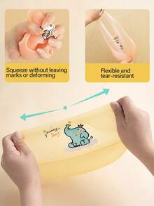 4/3/2/1 件套升级版婴儿硅胶围兜，婴儿喂食围兜，口水巾，轻便围兜，适合 0-3 岁男孩女孩，可爱印花围兜 - 多色-均碼 - 查看 3