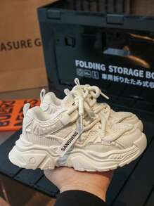 Girls' Summer 2025 New Mesh Breathable Athletic Casual Sneakers, Lace-Up Campus Outdoor Running Shoes, Middle & Big Kids