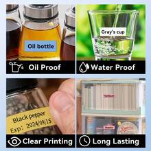 [热敏标签纸 | 防水] 防水热敏标签纸套装，4卷640张，12 X 40毫米 | 兼容 D30/Q30/D32/D35/P12/P15/HP3/HP4 打印机 | 办公室和家用标签制作套件，白色和各种颜色