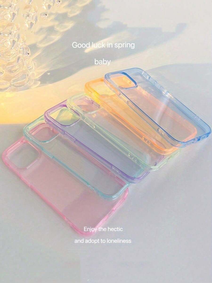 1pc [8-Color High-Transparency Phone Case] 8-Color TZ1.5 High-Transparency Candy Color Shell With High-Grade Texture Compatible With IPhone 17 Air 16 15 14 13 12 11 Pro Max Plus Pro - Purple - View 1