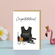 1 pièce Carte de vœux de policier, carte de félicitations pour diplômé (homme), décoration de fête, cartes de félicitations pour diplôme, cadeaux de graduation