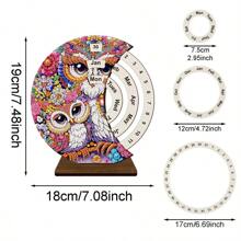 SNA Nouveau style 2025 Peinture de diamant en forme spéciale en bois Calendrier perpétuel lunaire DIY Décoration de bureau rotative faite main pour débutants Cadeau d'artisanat
