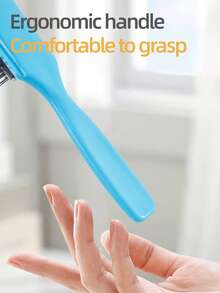 9 Row Detangler Brush,Hair Brush For Women Men Curly Wet Or Dry Hair Classic Detangling Brushes 9 Row For Natural Thick Hair, Blow Styling Separating, Shaping Defining Curls Tools Travel Bristle Hairbrush Classic Styling Curly Hair Brush For Detangling, Separating, Shaping. For Women And Men Wet Or Dry Hair - Multicolor - View 7