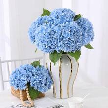 4 Pack 21" Hydrangea Artificial Flowers, Full Faux Hydrangea Flowers Latex Fake Flowers For Home Decor Party Floral Arrangements Wedding Bouquets Centerpieces Outdoor Decor