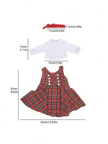 10 件/套红色时尚娃娃衣服，包括娃娃裙、眼镜、鞋子、内衣、袜子 - 适合小女孩的生日或节日礼物