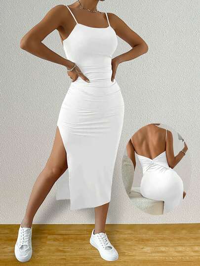 EU/US Cross-Border New Sexy Backless Dress, Elegant Ankle-Length Sleeveless Bodycon Dress Suitable For Bars, Parties, Vacations