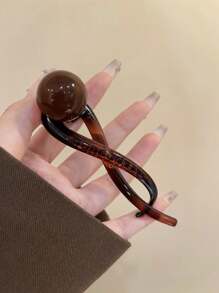 2 szt./1 szt. Retro brązowe spinki do włosów z perłami syntetycznymi, unikalny design, proste i eleganckie, odpowiednie do dojazdów do pracy, fryzur codziennych, akcesoriów do włosów na wiosnę i lato, akcesoriów szkolnych, akcesoriów do włosów z perłami syntetycznymi