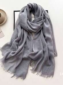 1pc Soft Muslim Hijab Solid Color Long Scarf For Sun Protection, Suitable For Mosque Use Bandana,Hair Band,Head Band Ideal For Dressing Up Your Look For Abaya - QMD602 - View 17