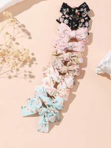10 piezas/set Pasadores de pelo con flores de primavera y verano, estampados de flores frescas, adecuados para viajes y vacaciones - Multicolor - Ver 3
