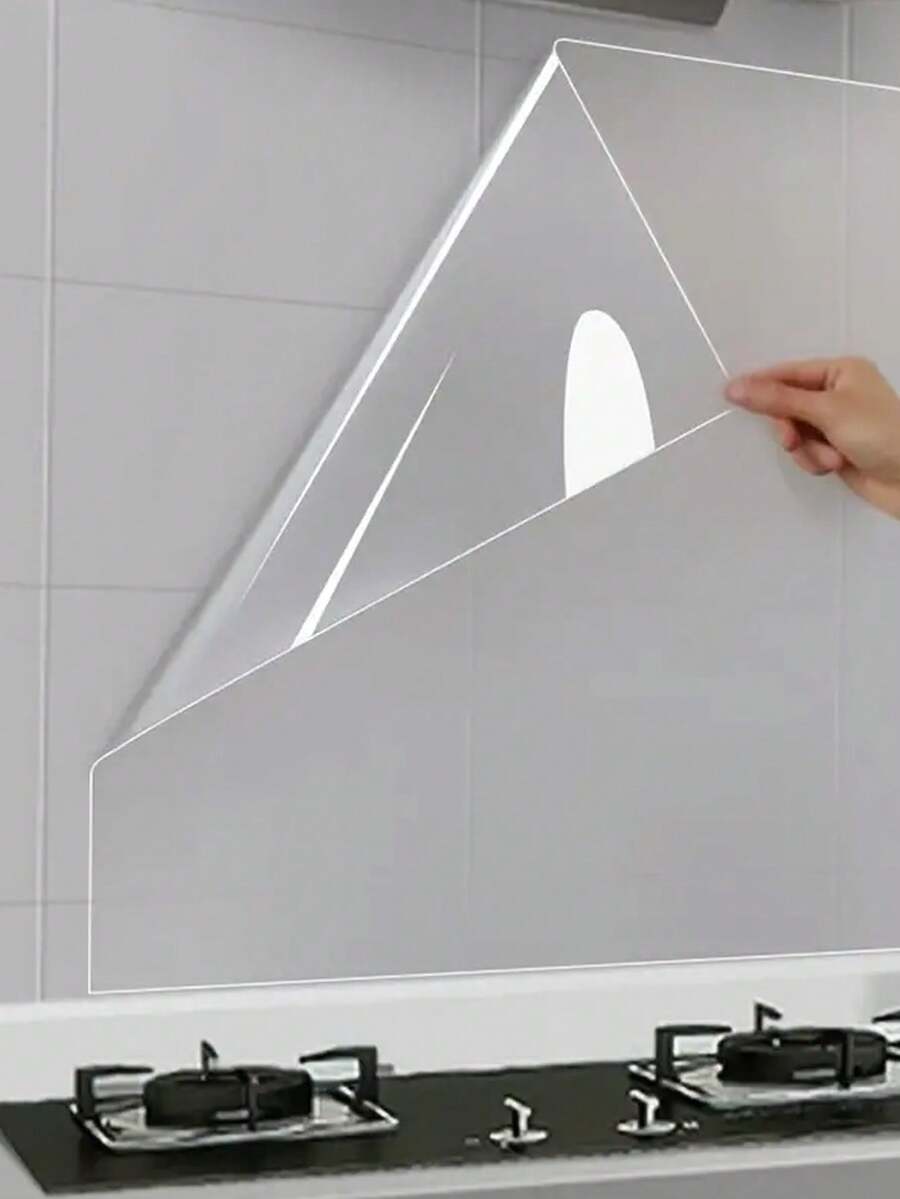 PVC Waterproof & Oil-Resistant Wallpaper, Self-Adhesive Transparent Wall Protection Film, Removable Backing, Suitable For Bathroom, Kitchen, Living Room, Bedroom - Clear - View 1