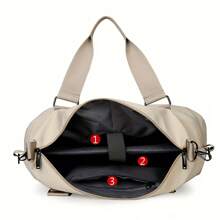 1pc Fashion Lightweight Travel Bag, Unisex Water Resistant Portable Gym Bag, Small Luggage, Business Trip Messenger Bag, Large Capacity Crossbody Laptop Bag - Adjustable Detachable Shoulder Strap, Dual-Directional Metal Zipper, Laptop Compartment - Stylish Choice For Traveling, Fitness, Commuting, Gathering, Overnight Stay