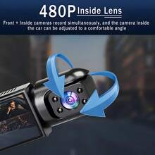 1080P Dual Lens Car Dash Cam, Front And Rear Dual Camera, Car Driving Video Recorder With Infrared Night Vision, Loop Recording, Wide Angle Dashboard Camera, 3.16" IPS Screen, With 32GB Card Optional - 彩色 - 查看 5