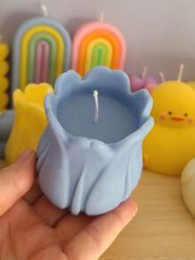 1 pieza Molde de silicona en forma de tulipán para velas perfumadas, jabón, soportes de aromaterapia, decoración para el alféizar de la ventana, rincón de lectura, plantas en maceta, diseño suave y seguro