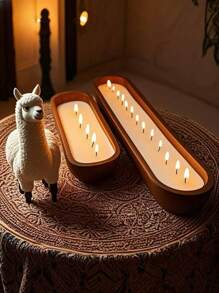 1 Peça Vela Perfumada de Cera de Soja com Múltiplas Pavios, Fragrância Fresca, Formato Assimétrico Único com Decoração Glitter, em Recipiente de Madeira Rústica, para Decoração Doméstica, Adereços de Fotografia, Fragrância Interna, Eid Mubarak, Temporada de Casamento, Dia das Mães, Formatura, Halloween, Ação de Graças, Outono, Festivais, Natal, Inverno, Feriados, Aniversário, Presentes de Casamento