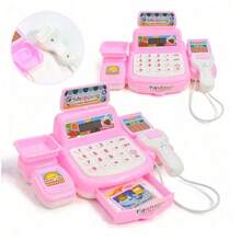 1 件模拟收银机迷你游戏，电子游戏机发出声音和灯光，假装在超市收银机工作作弊游戏，休闲礼物