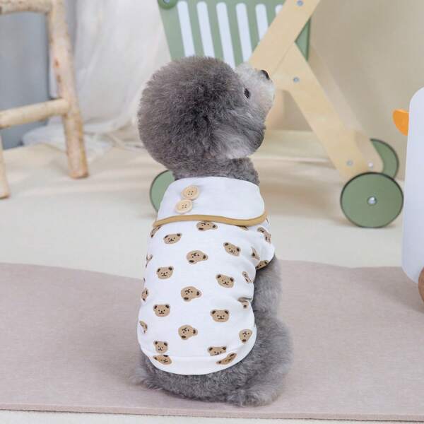 Pet Clothes - Dog Apparel - Cat Vest 24-Inch Polka Dot Two-Leg Punk Style Vest, Small Animal Clothing, Dog T-Shirt Animal Wear, New European And American Style, Cartoon Cute T-Shirt, Spring/Summer Vest
