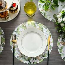 100pcs/Pack Pink Flower 13-Inch Disposable Paper Placemats, Suitable For Weddings, Parties, Restaurants, Country Homes, Kitchenware, Birthdays